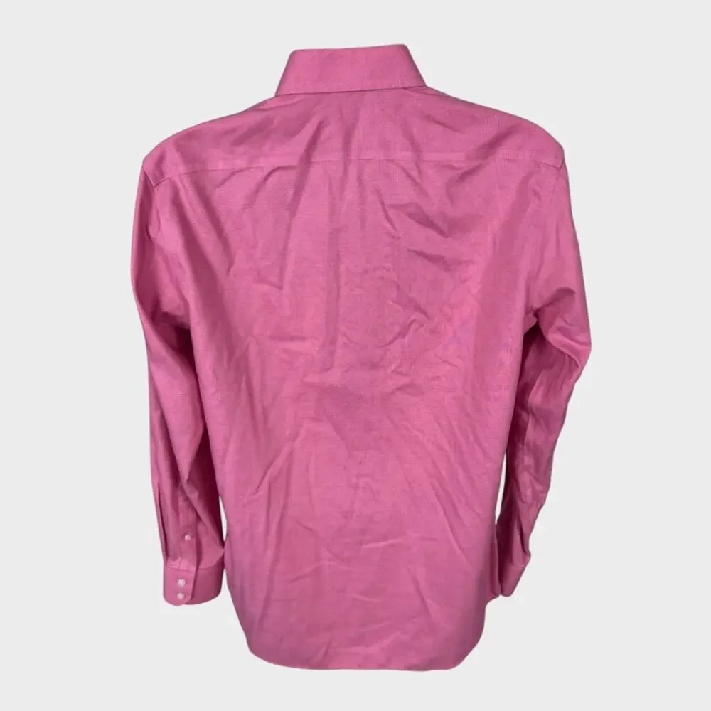 Banana Republic Medium Non-Iron Tailored Slim Fit Pink Button Front Mens Shirt